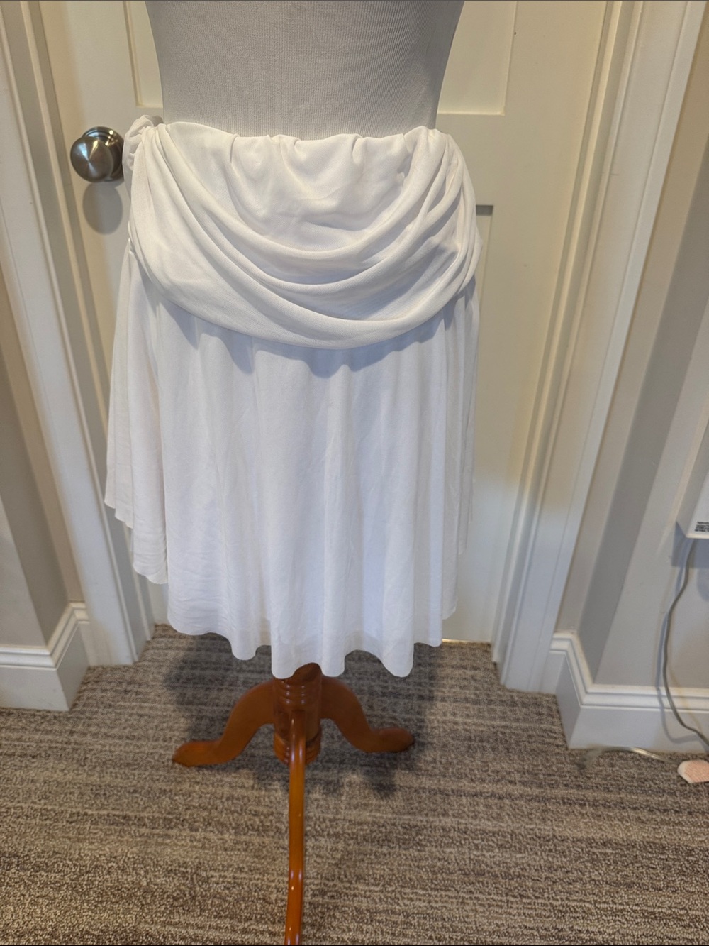 PrettyLittleThing White Draped Waist Circle Skirt